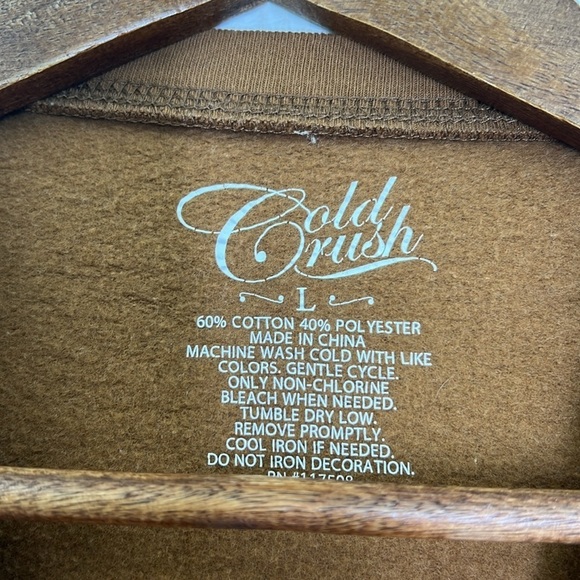 Cold Crush - Wild And Free Bald Eagle Graphic Brown Long Sleeve Sweatshirt Large - Picture 6 of 7